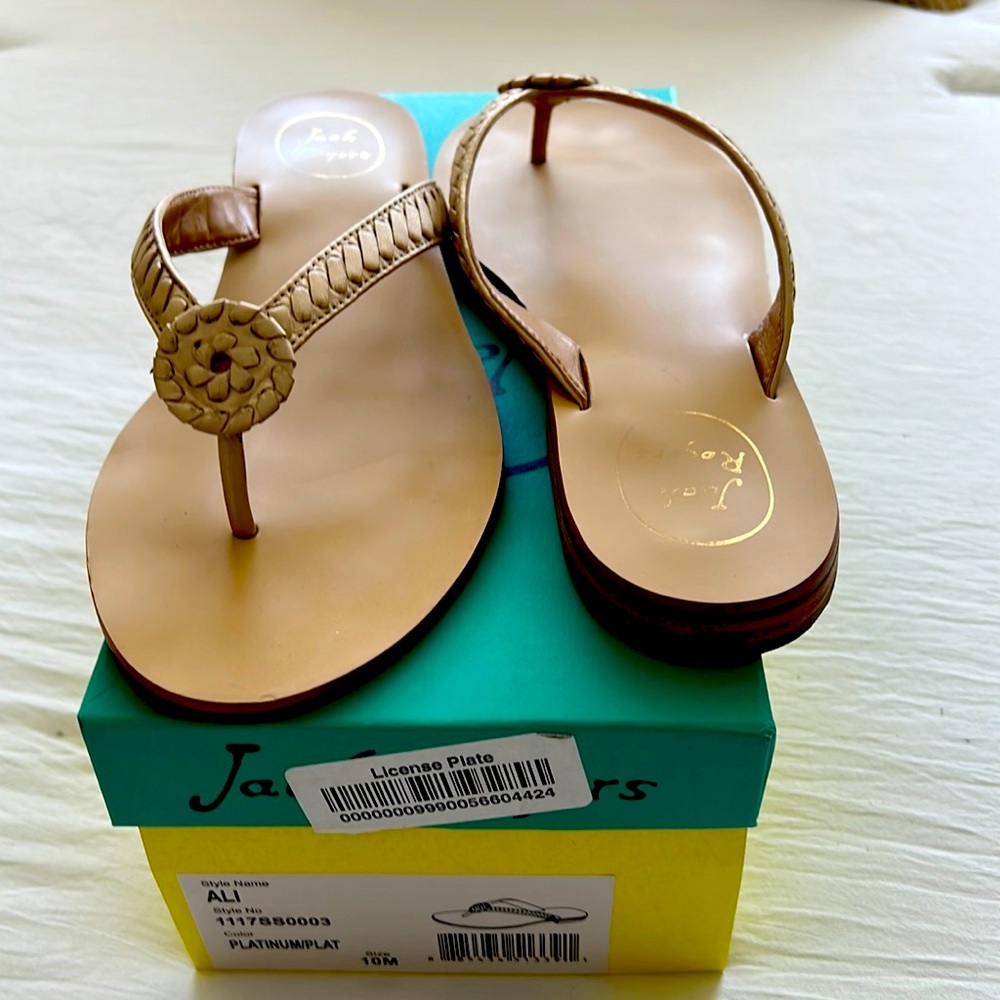 Jack Rogers platinum leather sandals